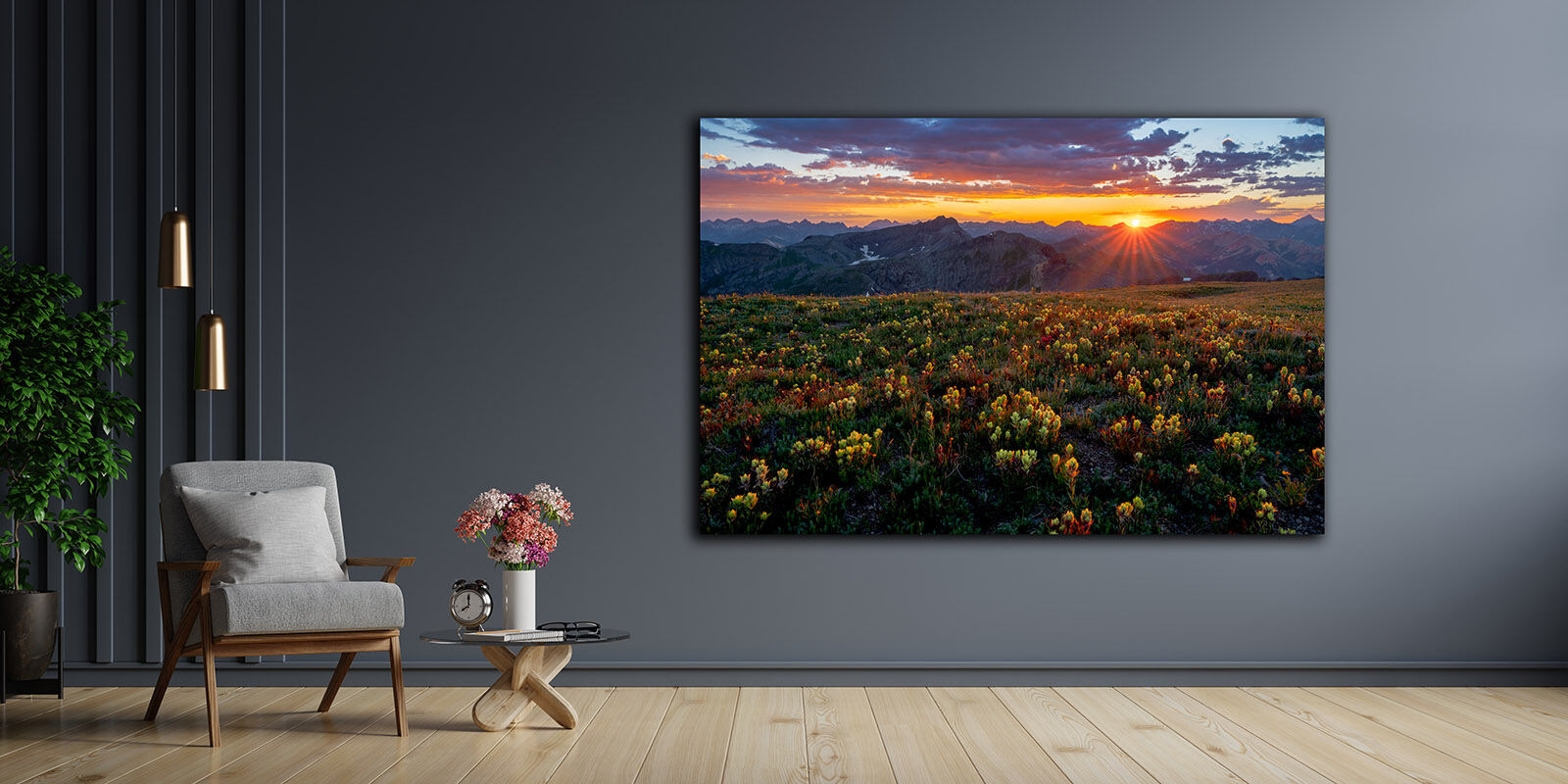 Art Prints Shop -Art Prints Shop Grey Living Room With Mountain Wall Art Wildflowers