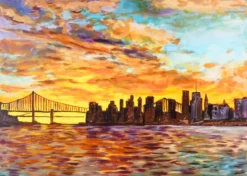 New York Skyline, Seen From Queens (2017) -Art Prints Shop bdy sil por 1043f 3 silk new york skyline 2022 07 07T12 52 11