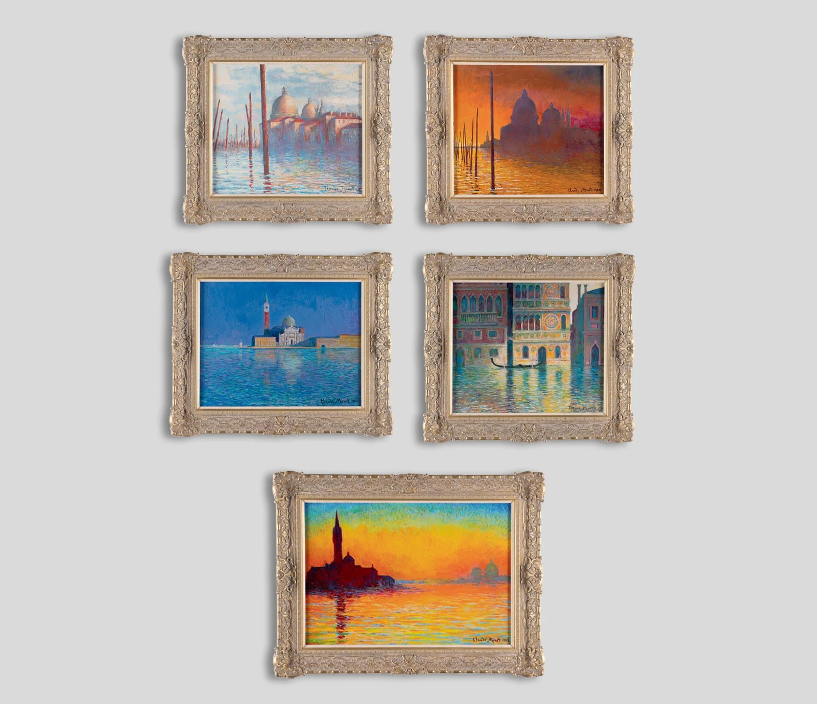 Monet In Venice- Set Of Five 1 Monet In Venice- Set Of Five