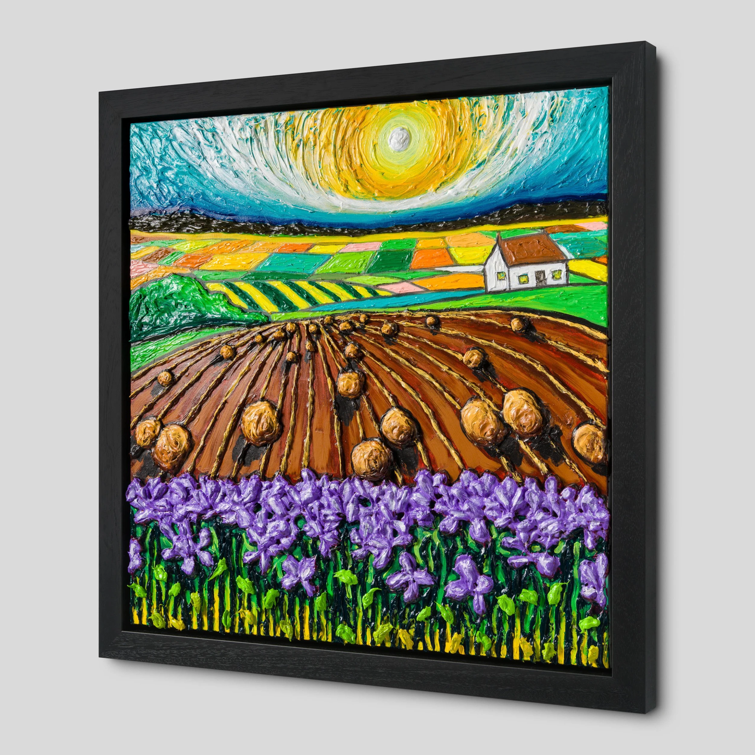 Hay Bales Overlooking Patchwork 2 Hay Bales Overlooking Patchwork - Image 2