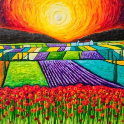 Sunset On Poppy Field | Boxed Canvas -Art Prints Shop sra sle lan 30195 31 sunset on poppy field box 2023 03 10T16 08 46