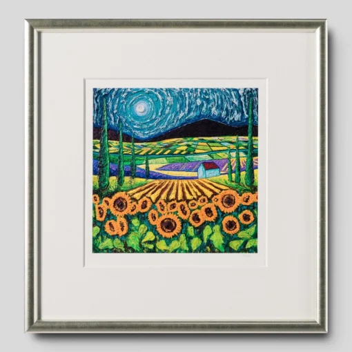 Sunflowers Amongst Cypress Trees | Giclée On Paper -Art Prints Shop sra tn sunflowers amongst cypress trees 2023 03 10T15 49 17